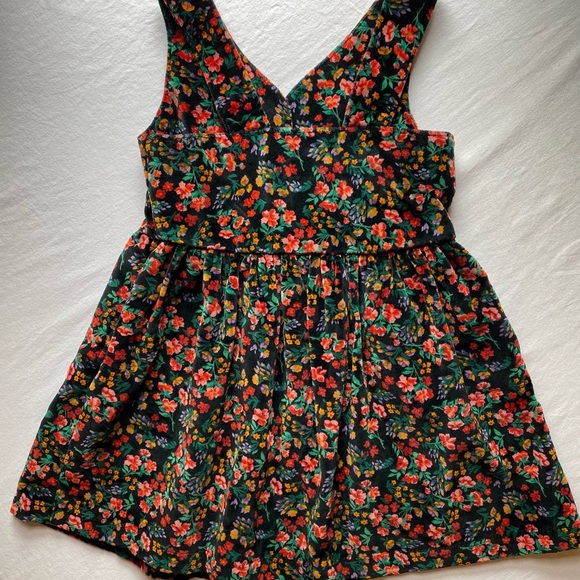 Vintage 90s GAP Floral Velvet Kids Button up Dress - Girls XXS - Picture 8 of 8